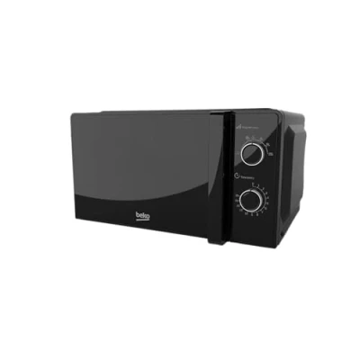 Image of Beko Solo Microwave MOC20100BFB Black Compact Design 20L Capacity 700W Power Manual Controls Includes Auto Defrost &amp; Easy To Use 30 Min Mechanical Timer