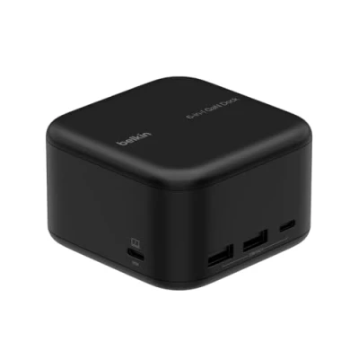 Image of Belkin Connect USB C Dock 6 in 1 Core GaN, 130W, Multiport Docking Station with 96W PD to Peripherals, C, A, Gigabit Ethernet, &amp; HDMI 4K Ports for Gaming, MacBook Pro, PC Laptops, Chromebook