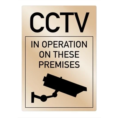 Image of CCTV in Operation on this Premises Sign Silver Black Pub Restaurant Shop Notice