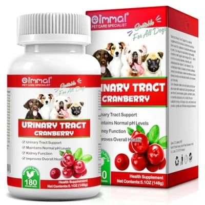 Image of Urinary Tract Treatment for Dogs, 180PCS Natural Dogs Infection Tablets Supports Bladder &amp; Kidney, Keep Pet Renal Health UTI Care Chicken Flavor