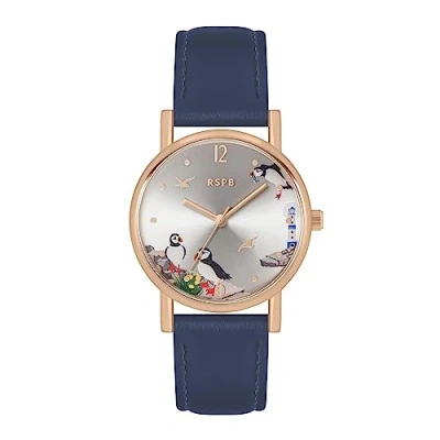 Image of Tikkers RSPB Navy Puffin Bird Printed Dial Adult Watch