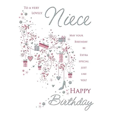 Image of Piccadilly Greetings Contemporary Birthday Card Niece 9 x 6 inches