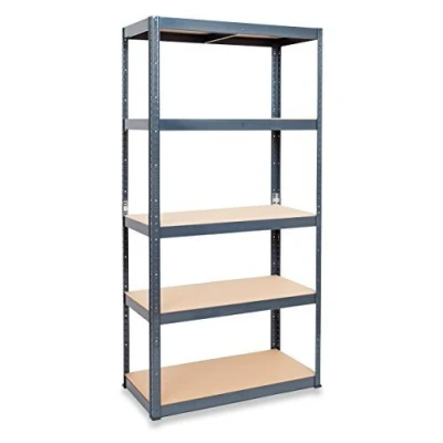 Image of Storalex Garage Racking Shelving UK’s Bestselling Storage Shelves 60cm Extra Deep Version 200kg Per Shelf (Evenly Distributed) MDF &amp; Metal Boltless Assembly System 5 Tier Unit