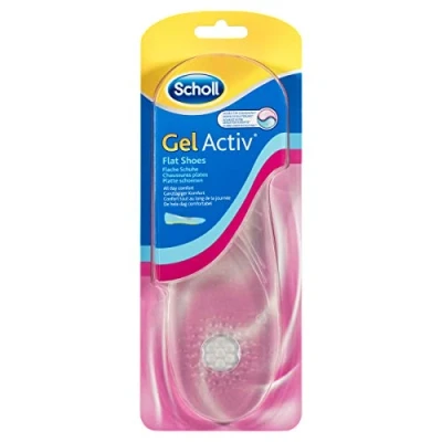 Image of Scholl GelActiv Flat Shoes Insoles Ultra Thin, Cushioning to Improve Comfort in One Size Fits All, 1 Pair
