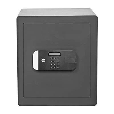 Image of Yale Large Maximum Security Fingerprint Safe, Sold Secure Silver, Secured by Design approved, Digital Keypad, LED Light Indicators, Steel Locking Bolts, Emergency Override Key YSFM/400/EG1