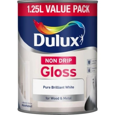 Image of Dulux Non Drip Gloss 1.25L Pure Brilliant White