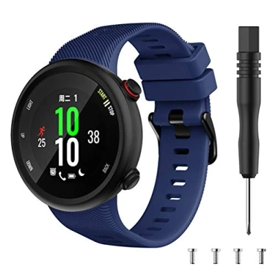Image of Angersi Strap compatible with Garmin Forerunner 45s Strap,Soft Silicone Sport Replacement Watch Band Fitness Bracelet Wristband