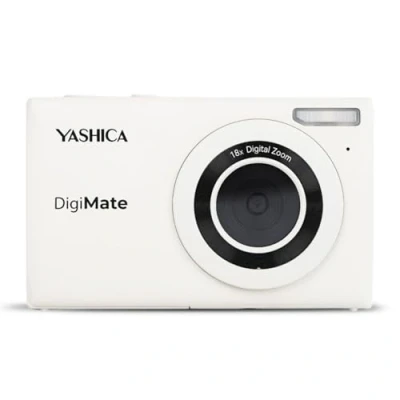 Image of Yashica DigiMate Digital Camera, 4K Camera for Photography, Point and Shoot with 18X Zoom, Supports Micro SD Cards, Mini Teen Girls Boys Off White