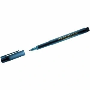 Image of Faber Castell Broadpen 1554 Fineliner Pens Pack of 10 / 0.8 mm Black