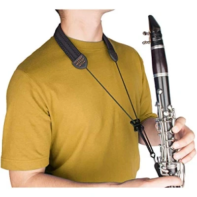 Image of Pro Tec Protec Clarinet Neck Strap with Non Elastic Cord, Black Model# NCS3 (