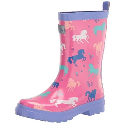 Image of Hatley Boy&#039;s Girl&#039;s Printed Wellington Rain Boots, Painted Pasture, 3 UK Child