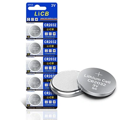 Image of LiCB CR2032 Battery 3V Lithium 5PCS (CR 2032 / Batteries DL2032 ECR2032/) for Computer motherboards,Remotes,LED lights,Glucometers,Toys,Car key,Scales.