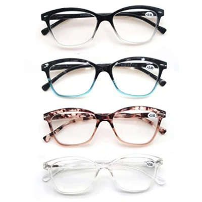 Image of MODFANS Womens Reading Glasses 2.75 4 Pack Stylish Ladies Readers,Comfort Spring Hinge,Light Frame Pattern Fashion Design Pouch Included