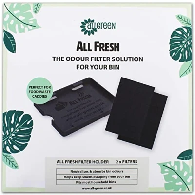 Image of All Fresh Filter Holder The Odour Solution for Food Waste Caddies &amp; Household Bins + 2 Carbon Filters
