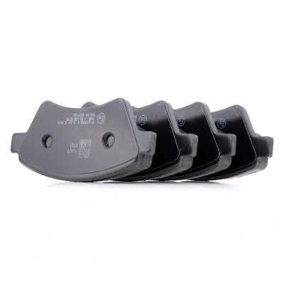 Image of 410601241R, 410608713R, 7701206044, 7701207184, 7701207672 Brake pad set FEBI BILSTEIN 16477 Front Axle excl. wear warning contact RENAULT: MEGANE 2