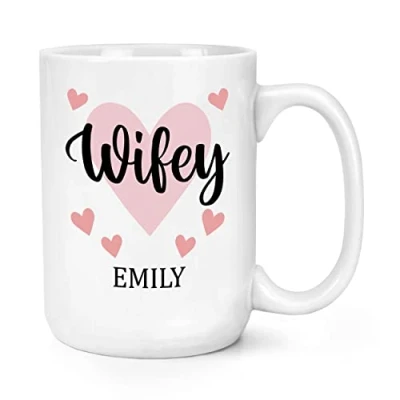 Image of Personalised Wifey Name 15oz Large Mug Cup