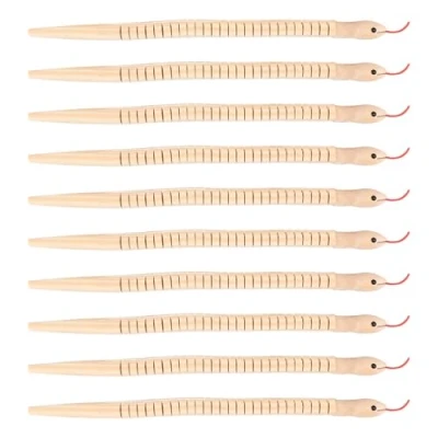 Image of Sreuyong 10Pcs 12 Inch Unfinished Wooden Wiggly Snakes Jointed Flexible Snake Blank Animal Model Crafts Toys for Arts