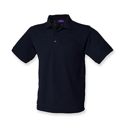 Image of Henbury Heavy Pique Polo Shirt : Color Navy Size XXL