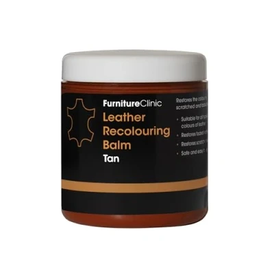 Image of Furniture Clinic Leather Recolouring Balm Colour Restorer for Sofas, Repair Faded &amp; Scratched Upholstery, Car Seats, Shoes and Clothing 16 Colours (Tan)