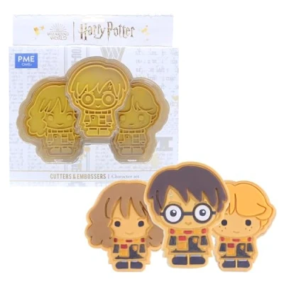 Image of PME Harry Potter Cookie Cutter &amp; Embosser, Harry, Ron Hermione