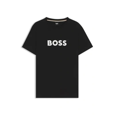 Image of BOSS Men Neck Logo T Shirt Black 004 Small