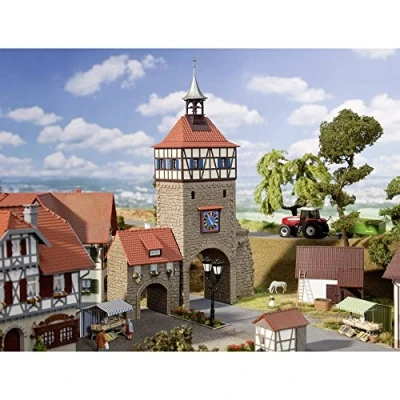 Image of FALLER 130406 City w/Gate House HO Scale Bauset Building Set, Orange, Brown, Standard Size