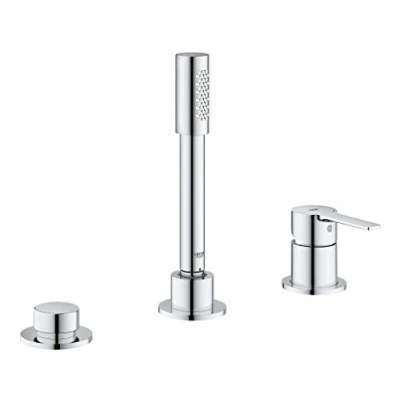 Image of GROHE Lineare New 3 Hole Single Lever Bath Combination Chrome 19965001