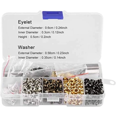 Image of Grommet Kit, 4 Colors Grommets Eyelets Craft Rivets with 3Pcs Setting Tools for Leather Fabric Canvas Belt Making DIY Projects(3mm x 420pcs)