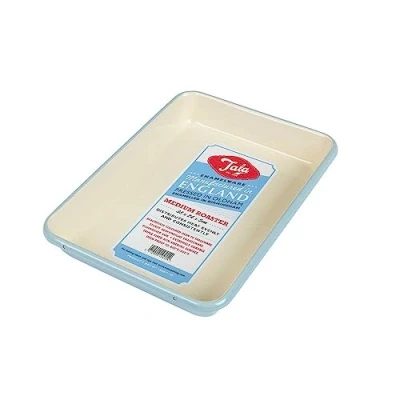 Image of Tala Originals Enamel Medium Roaster in Blue and Cream Colours, Measuring 33 cm x 24 5