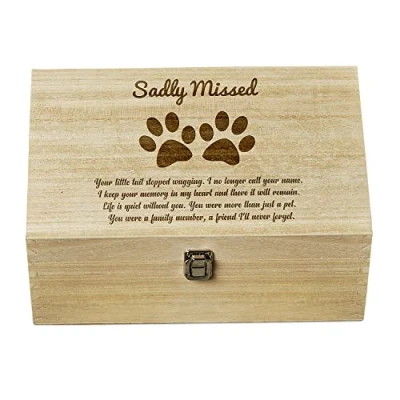 Image of Raised Words Large Dog Memory Pet Memorial Keepsake Box