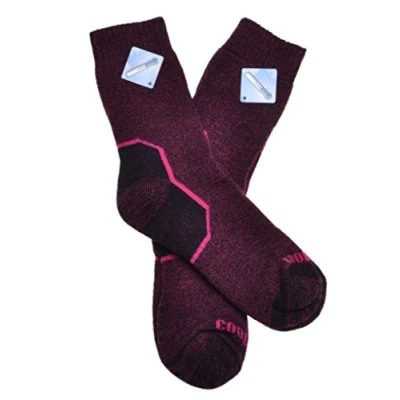 Image of 2 Pairs of Ladies Pink Wool Coolmax Walking Socks Hiking Medium 4 7