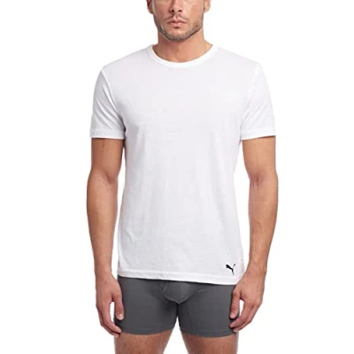 Image of PUMA Men&#039;s 3 Pack Crew Neck T Shirts Undershirt, White, S