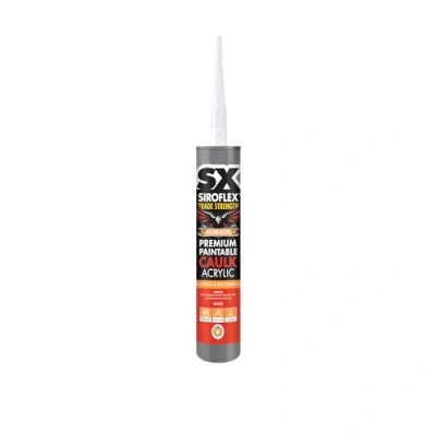 Image of SX White Premium Paintable Caulk Acrylic Quality for Sealing Gaps &amp; Cracks Long Lasting Flexible Seal Interior and Exterior Use Overpaintable 310ml