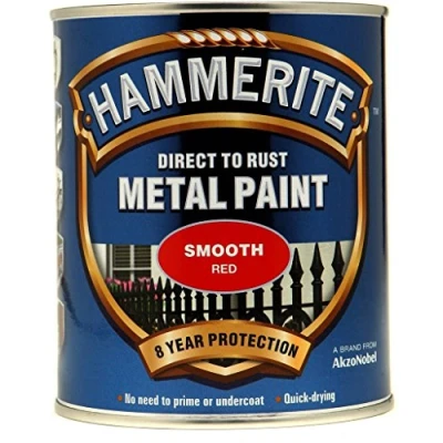 Image of Hammerite Metal Paint Smooth 750ml Red by