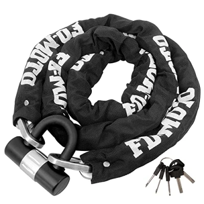 Image of FD MOTO 2M*10mm Steel Heavy Duty Anti Theft Motorbike Chain Lock Padlock Motorcycle Bike Scooter Bicycle
