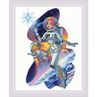 Image of Riolis Counted Cross Stitch Kit 9.5&quot;X11.75&quot; Straight to The Stars (18 Count)