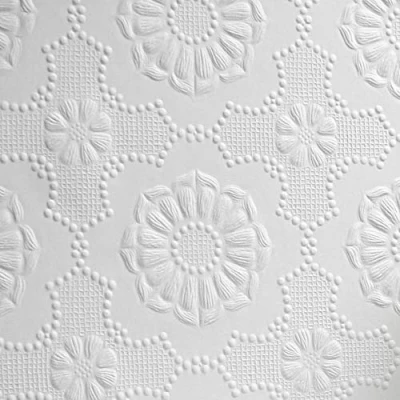 Image of Anaglypta Supaglypta Alexander White Paintable Floral Wallpaper Vinyl Textured from YöL
