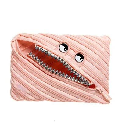 Image of ZIPIT Grillz Pencil Case for Girls Big Pouch School, College and Office Bag Kids (Peach)