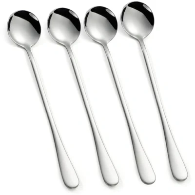 Image of Leegg Long Spoons for Coffee Set of 4 Iced Tea Stainless Steel Cocktail Stirring Spoon (RS4)