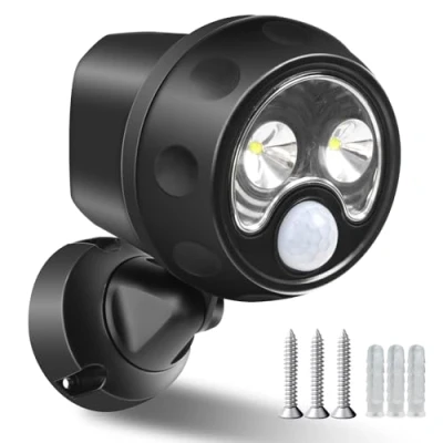 Image of EXTRTASTAR Security Lights Outdoor Motion Sensor, Battery Operated Light 6500K, IP65 Waterproof Lighting with Pir for Porch Garage Hallway Garden 270LM