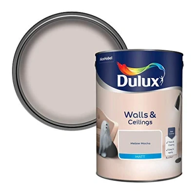 Image of Dulux Walls &amp; Ceilings Matt Emulsion Paint Mellow Mocha 5L
