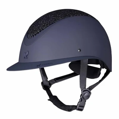 Image of Shires Karben Lia Wide Peak Riding Hat Navy Blue 52 54cm