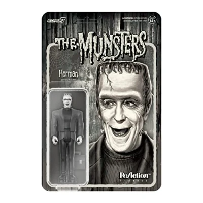 Image of SUPER7 The Munsters: Herman Munster (Grayscale) Reaction Figure