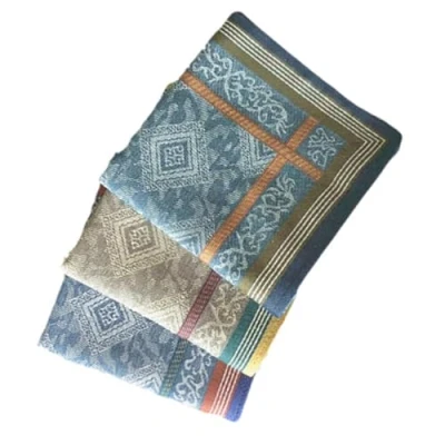 Image of MIKAXIQI Cotton Handkerchiefs Elegant Pattern Stylish Weave Men&#039;s Handkerchief Perfect For Home And Travel Sweat absorbing Essential