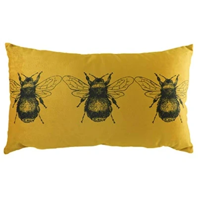 Image of Evans Lichfield Gold Bee Cushion Cover, 30 x 50 cm