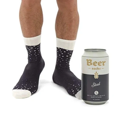 Image of Luckies of London 1 Pair Beer Can Gift Box Cotton Socks Stout 7 11 UK