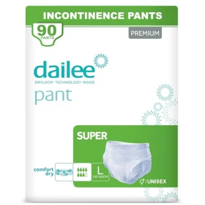 Image of Dailee Pants Super L 90x Incontinence for Men and Women 6 Pack of 15 Adult Nappies High Absorbency Pull Up Diapers, Leak Proof Disposable Protective Briefs