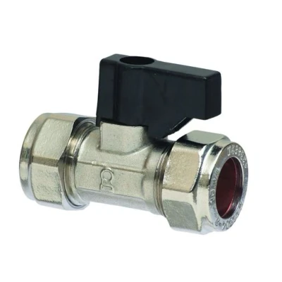 Image of Plumbright Straight Isolating Valve Nickel Plated 15mm