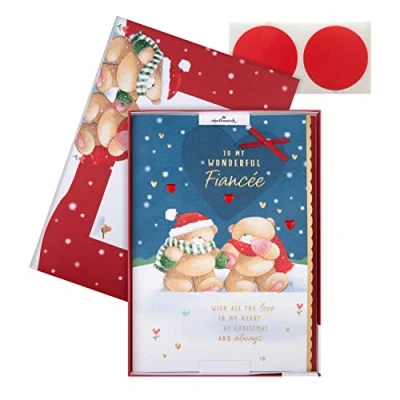 Image of Hallmark Boxed Christmas Card for Fiancée Cute Forever Friends Winter Love Design