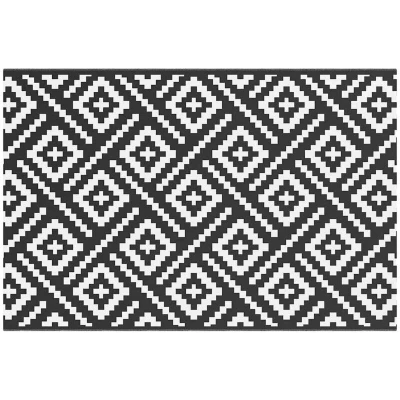 Image of vidaXL Outdoor Carpet ARAKIL White and Black 120x180 cm PP